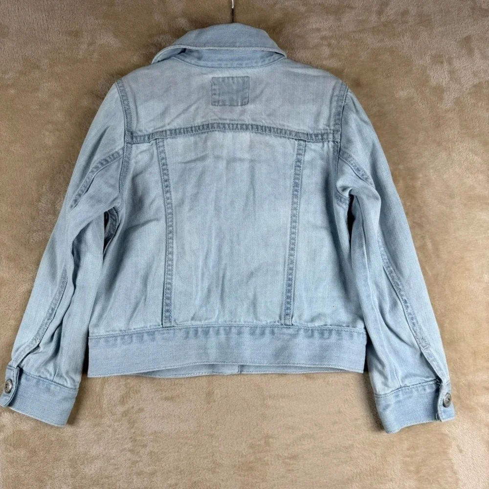OshKosh B'gosh Kids Light Wash Denim Trucker Jacket Size 6/6x Light Blue Cotton